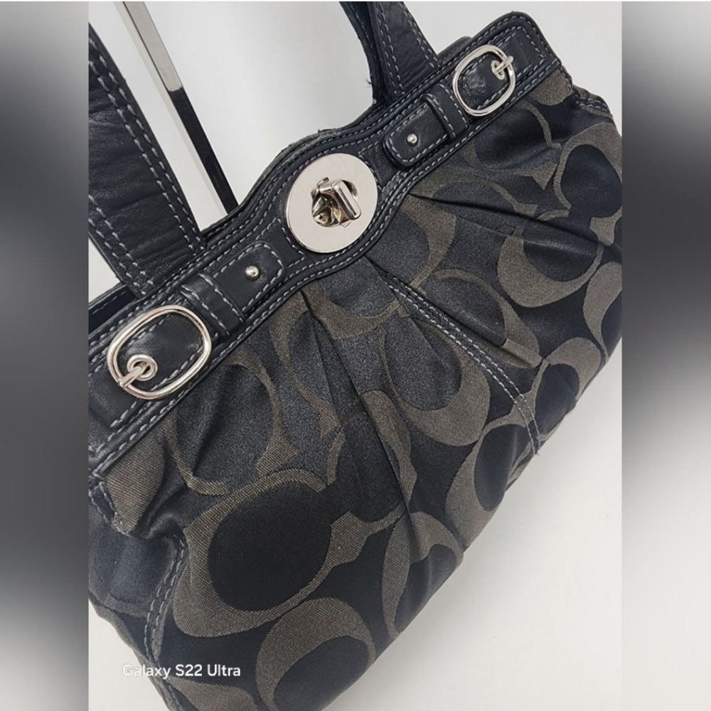 Coach Black and Gray Patterned Bag